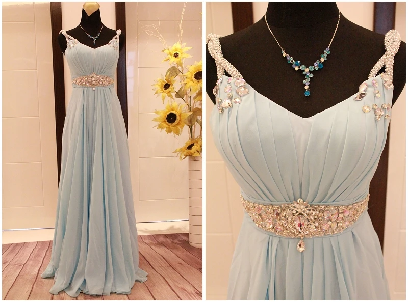 

2016 New Arrivals Custom Made Charming Evening Dresses Handmade Beading Crystal Sequined Elegant Sexy A-Line Prom Gowns