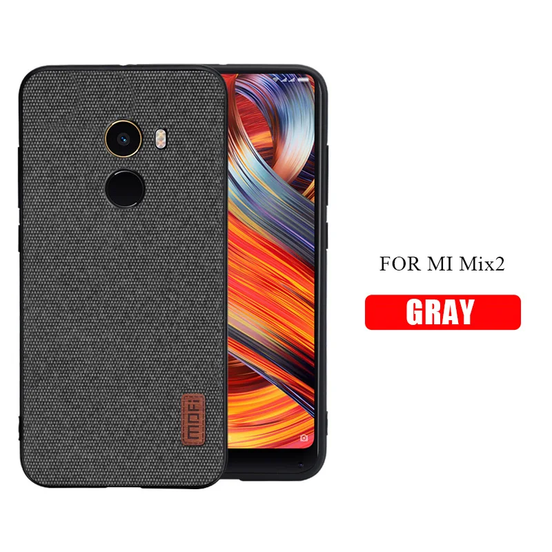 Gray for mix 2 Чехол для mi mix 2 s, чехол MOFI для Xiaomi Mi Mix 2, задний тканевый бизнес-чехол для mi mix2s, мягкий силиконовый край, полный Чехол, 5,99 дюймов - Цвет: Gray for mix 2