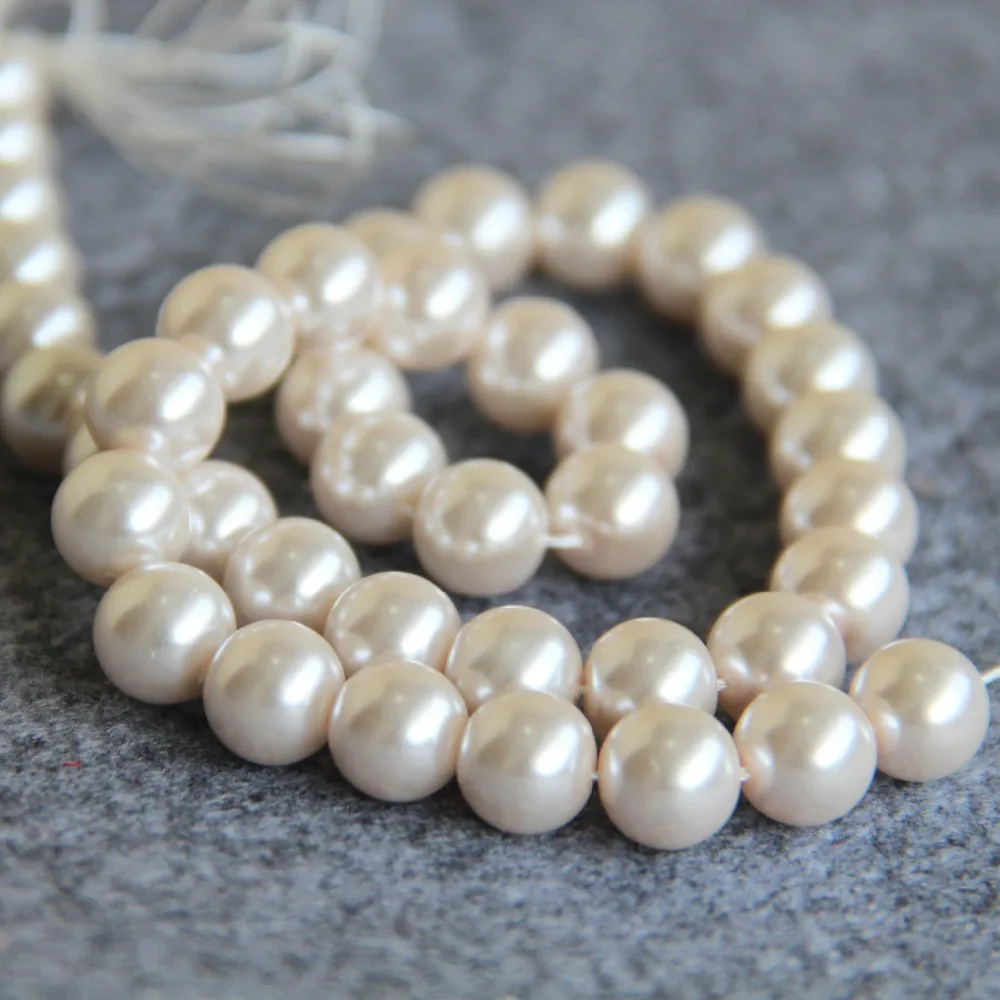 Новинка для ожерелья и браслета 10 мм розовая раковина жемчужина бусы подарок