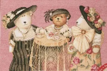 

Высшее качество, прекрасный и красивый комплект для вышивки крестиком, три медведя, медведь, чайное время, вечевечерние bucilla 43502