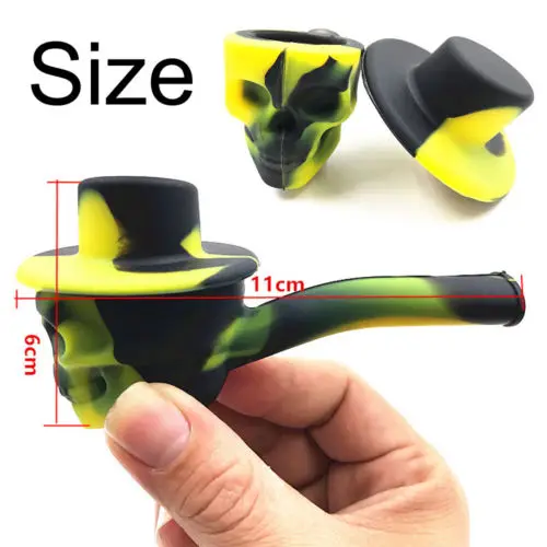 Высокое качество силиконовый череп дымовая трубка маленький табак со стеклянной