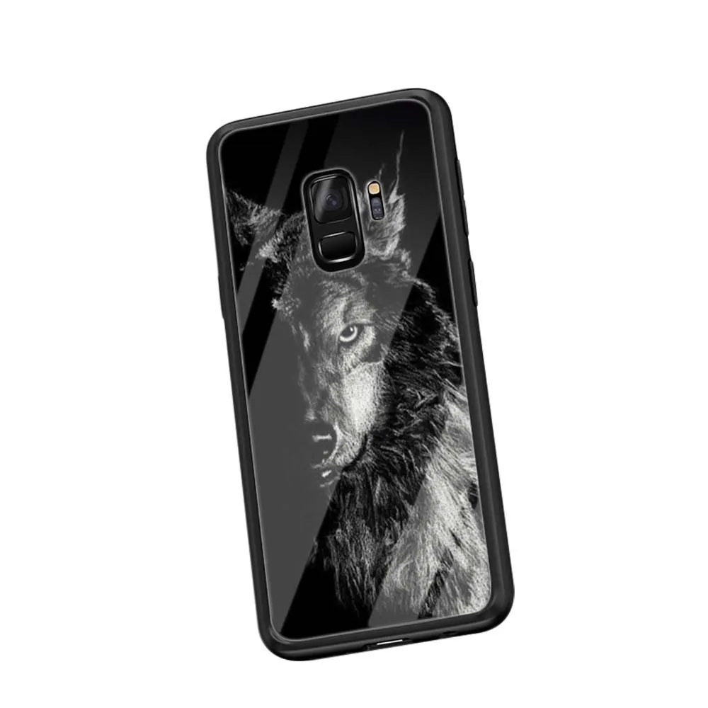 Мягкий чехол из закаленного стекла с изображением Белого Волка WEBBEDEPP для samsung Galaxy S8 S9 S10 Plus Note 8 9 A30 A50 A70 - Цвет: TG8