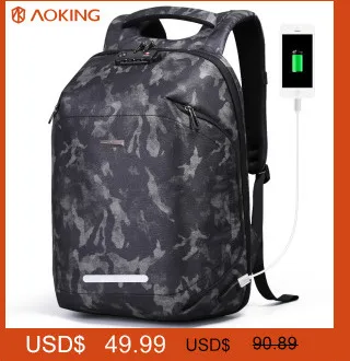 Рюкзак для ноутбука Aoking, зарядка через usb, 17 дюймов, сумки для колледжа, для подростков, большая емкость, нейлоновая воздушная подушка, мужской рюкзак для путешествий