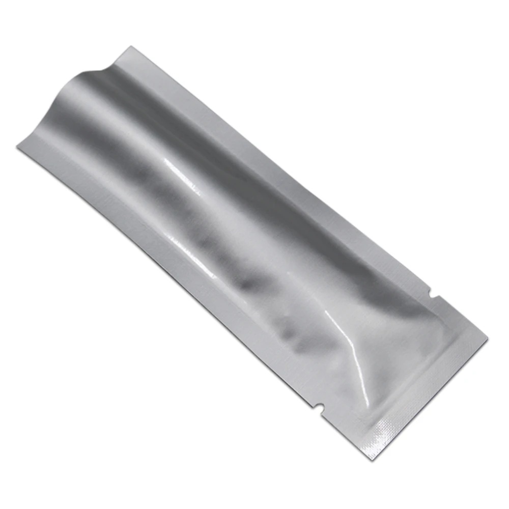 

Silver Open Top Pure Aluminum Foil Packaging Bags Snack Retails Heat Sealing Storage Bags Mylar Pouch for Powder Tea Sugar Pack