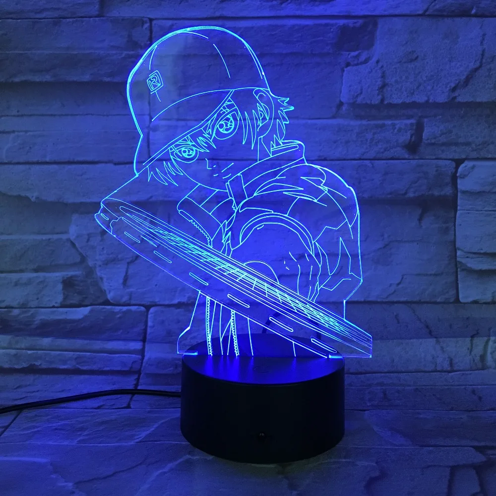 3D Светодиодная лампа для теннисного принца из мультфильма акриловая визуальная