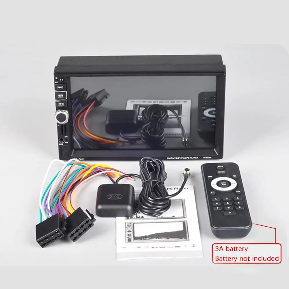 " Навигатор gps навигация автомобильный Радио 2 Din Авторадио Bluetooth USB FM MP5 плеер Сенсорный Экран Задняя камера Аудио 7030GM карта - Размер экрана, дюймов: Standard