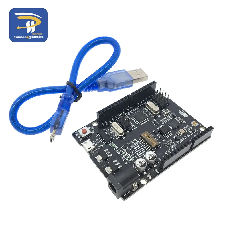 UNO R3 + WiFi ATmega328P ESP8266 (память 32 Мб) Φ CH340G для Arduino Uno NodeMCU WeMos Новое поступление |