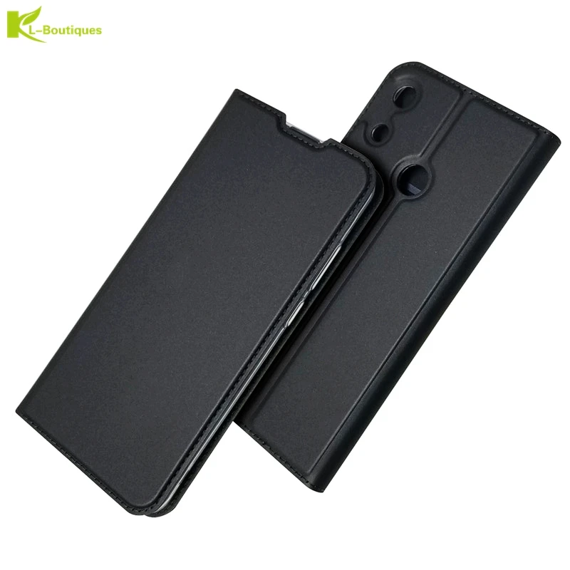 Серый Флип кожаный чехол для телефона Etui для Huawei Y7 Чехлы Y7 Y9 чехол Роскошный Ультратонкий чехол-кошелек - Цвет: Серый