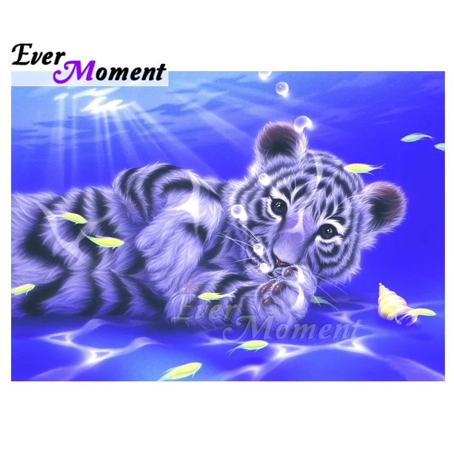 Алмазная 5d-картина с изображением тигра из ракушек стразы полноразмерная