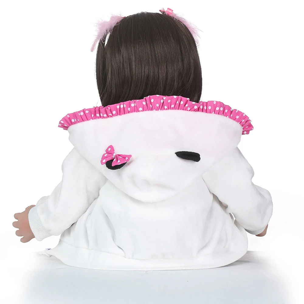 23 &quot58 см мягкие силиконовые куклы Reborn babies Реалистичная панда костюм коричневые