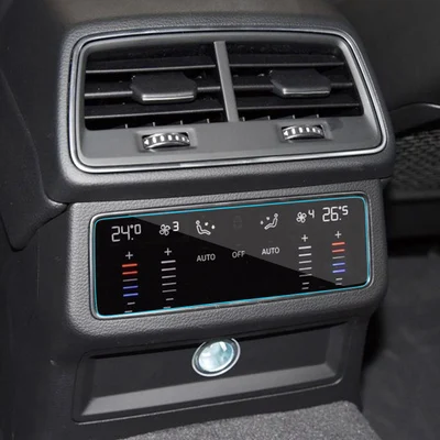 Rear Air Conditioner Центральная консоль навигационный экран Стеклянная Стальная Защитная пленка для Audi A6 аксессуары для салона автомобиля прозрачный - Название цвета: Rear Air Conditioner