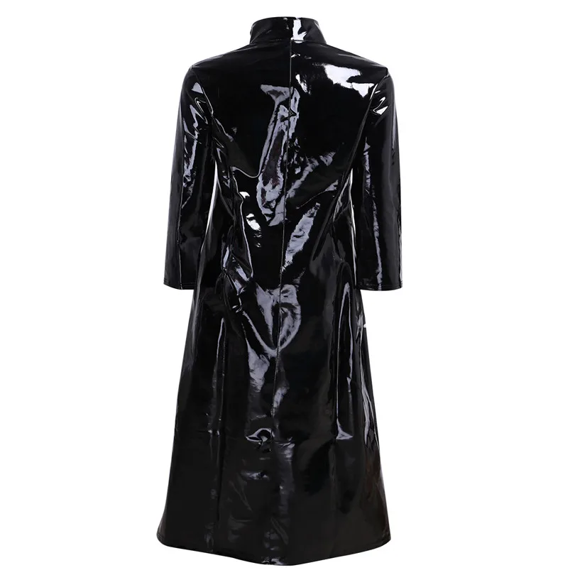 S XL унисекс для мужчин и женщин сексуальное белье из ПВХ кожа Wetlook длинный рукав