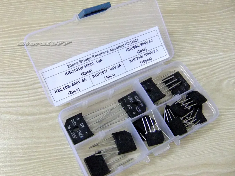 Мостовые выпрямители KBP210/KBP307/KBU606/KBU1010/KBL608 в ассортименте набор D021 20 шт.|kit kits|kit 10kit d