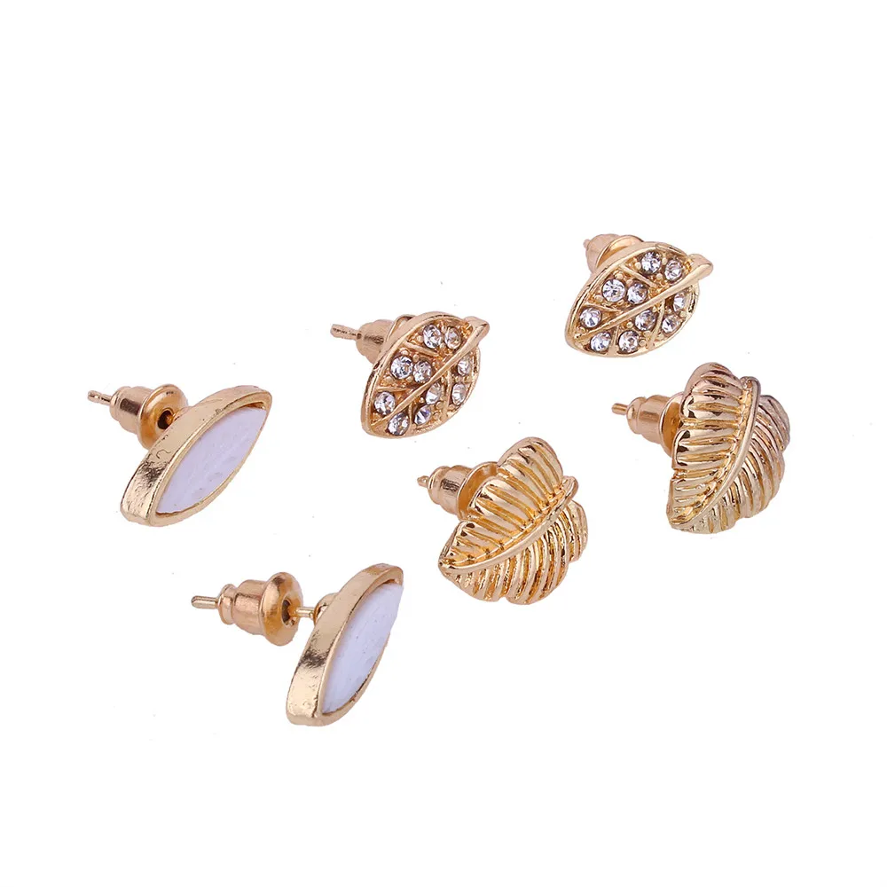 Женская Мода листьев шипованных серьги Для женщин ювелирные изделия Элегантный