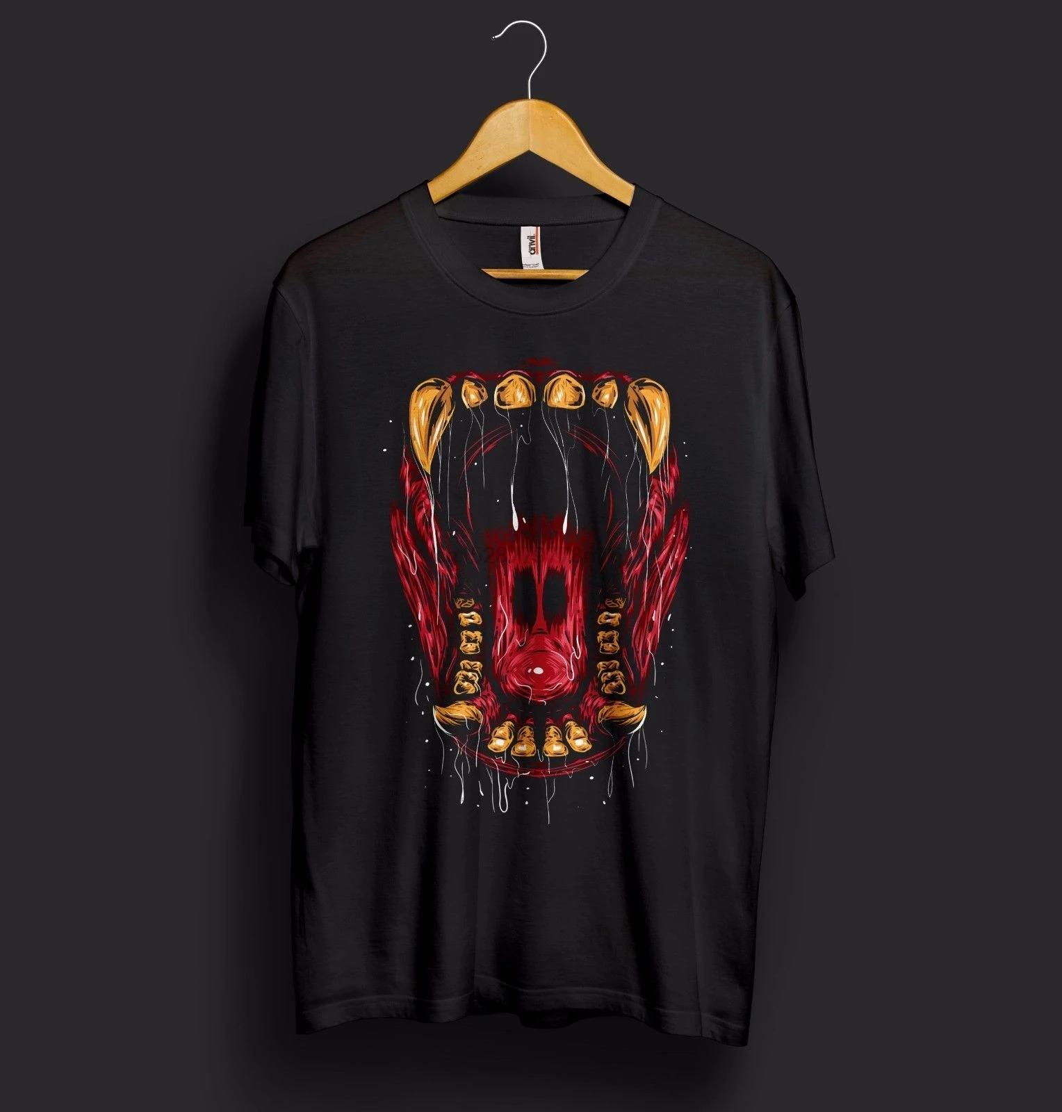 Футболка с монстрами Gymer Mode Traininger страшные клыки демон чудовище ярость Берсерк