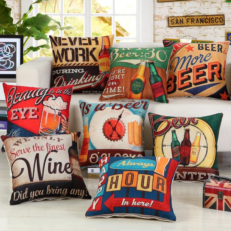 Новое поступление серия пива домашняя декоративная подушка для дивана наволочки