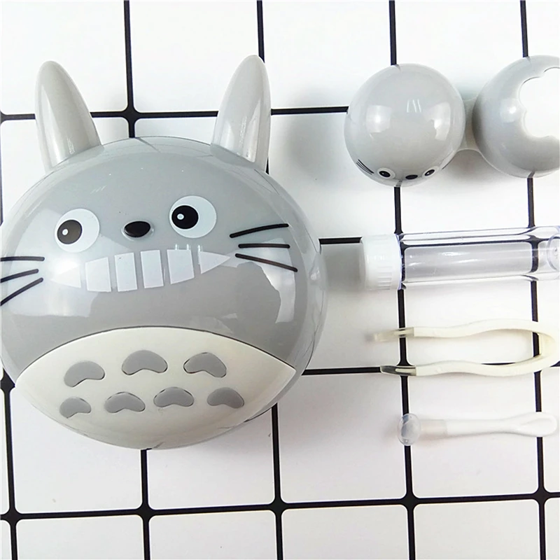 2020 DIY милый мультяшный сосед Тоторо с зеркалом чехол для контактных линз женщин