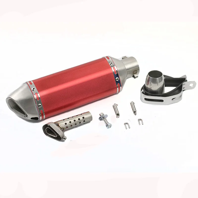 Универсальный мотоцикл Akrapovic выхлоп модифицированный Кроссовый глушитель для FZ6 CBR250 CB600 MT07 ATV Dirt Pit Bike - Цвет: Stainless steel