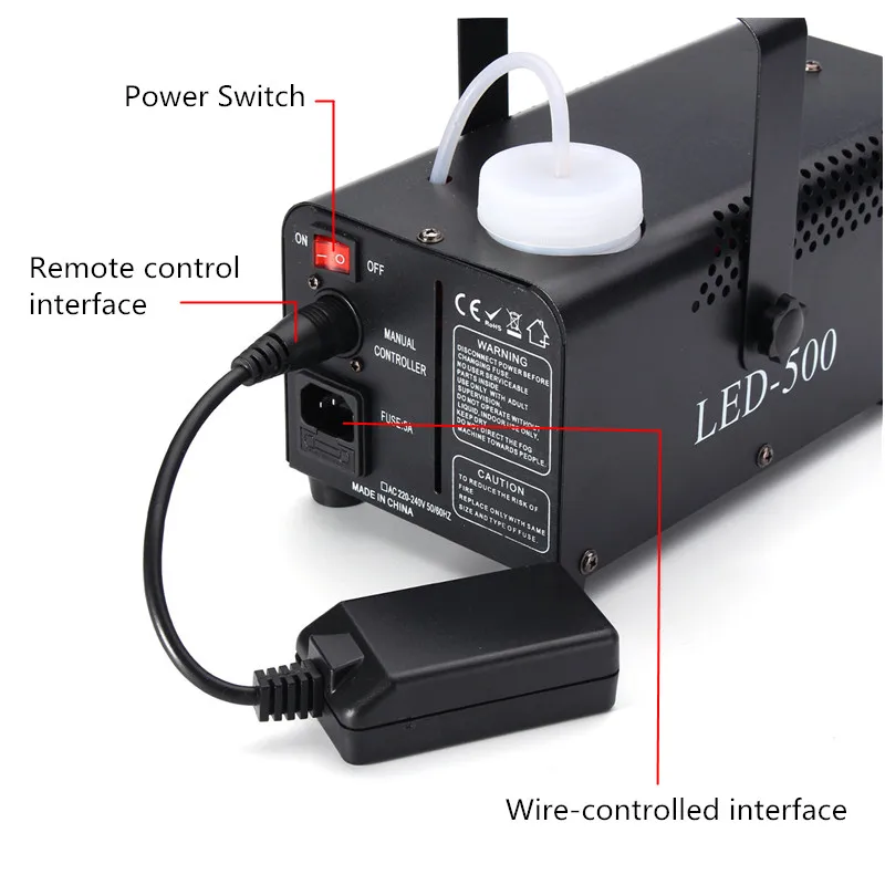 

Wireless control LED 500W Fog Smoke Machine Remote RGB color Smoke ejector LED AC110V-230V DJ Party Light Smoke Thrower