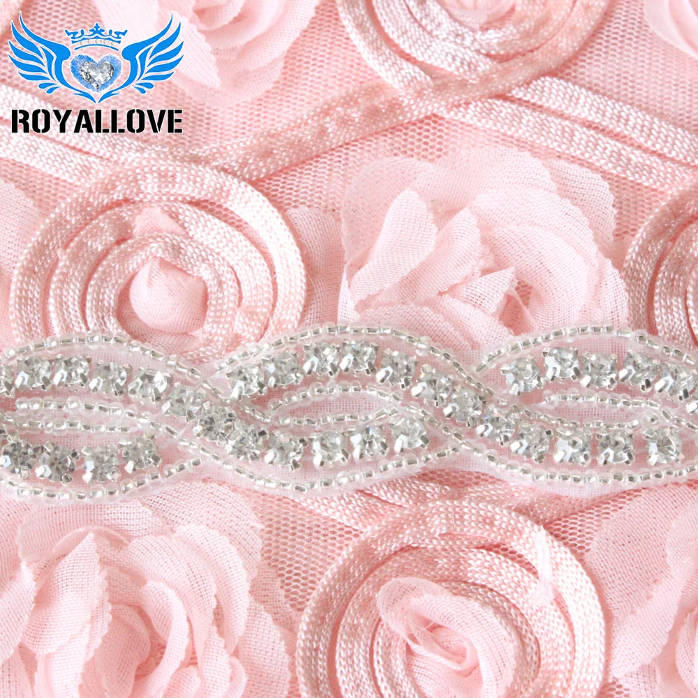 RoyalLove 1 ярд ручная работа ПРИШИТАЯ на свадебный пояс прозрачная Серебряная