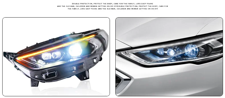 Набор для автостайлинга для Ford Mondeo 2013- фары Mondeo фары, светодиодные фары DRL Объектив двойной луч HID