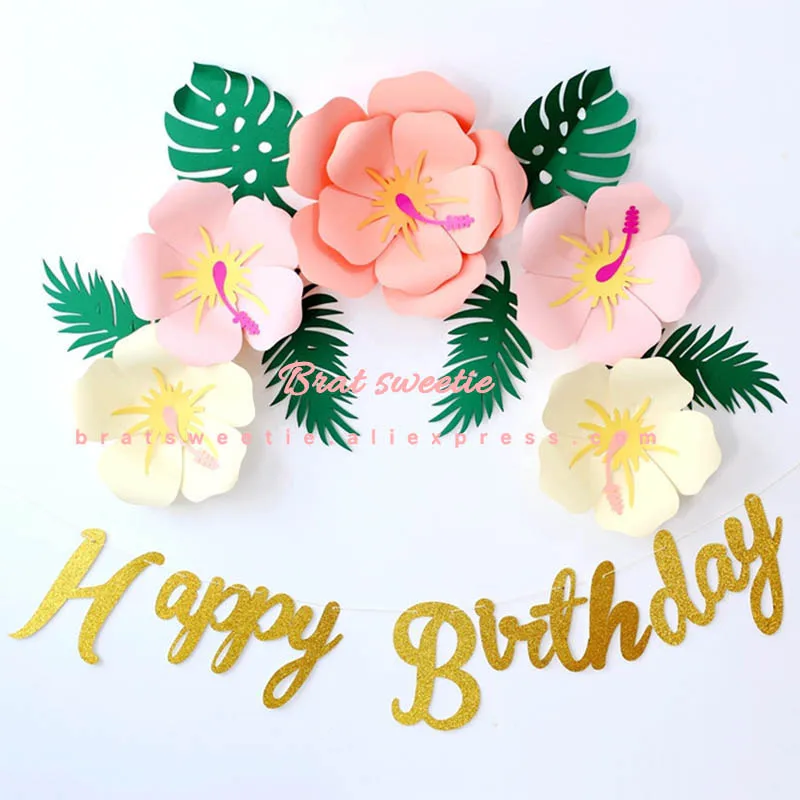 Фламинго вечерние DIY поддельные бумажные цветочные искусственные цветы набор для лета Гавайские день рождения стены Свадебные украшения для вечеринок
