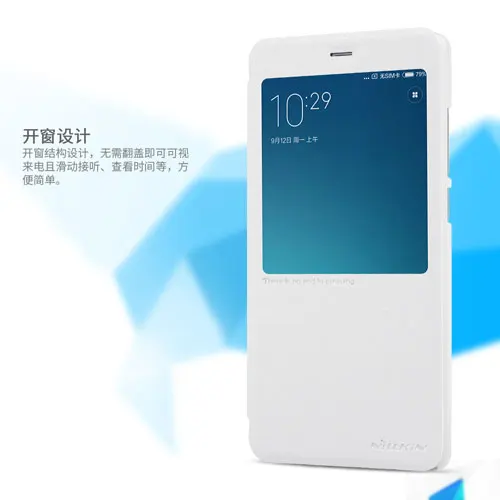 white Для Xiaomi Redmi note 4 чехол Nillkin, блестящий кожаный чехол с окошком, с Умной функцией сна, для note 4, 5,5 дюйма - Цвет: white