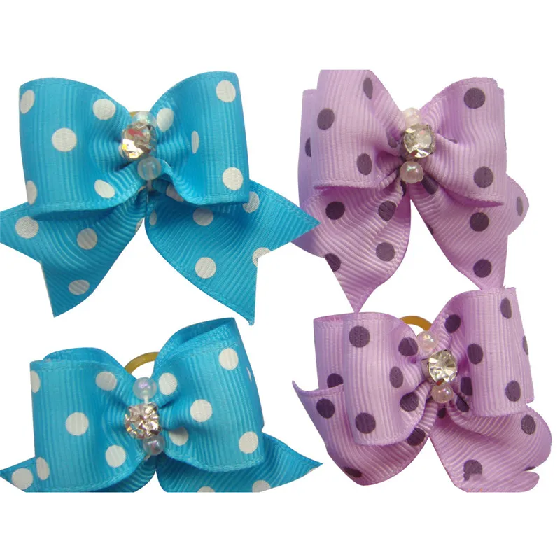 Новинка 2015 аксессуары для волос в горошек собак 20 шт./лот украшение конфетные