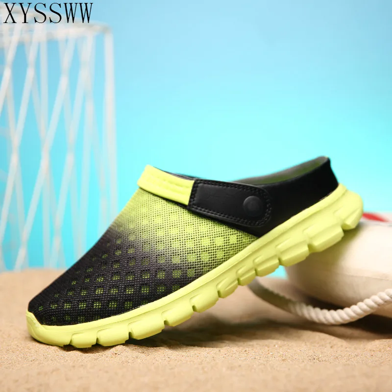 Сандалии мужские сетчатые дышащие шлепанцы пляжная обувь для воды модные