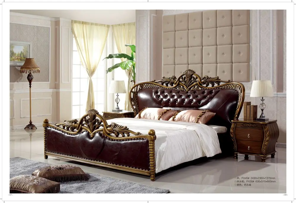 Высокое качество двуспальная кровать с рядом таблицей от мебели foshan|bed king|bed