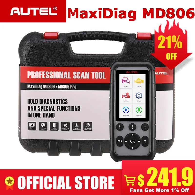 Autel MaxiDiag MD806& MD806 Pro OBD2 автомобиля автомобильный диагностический инструмент OBD 2 Авто диагностический сканер полный Системы диагностики PK MD802 MD805