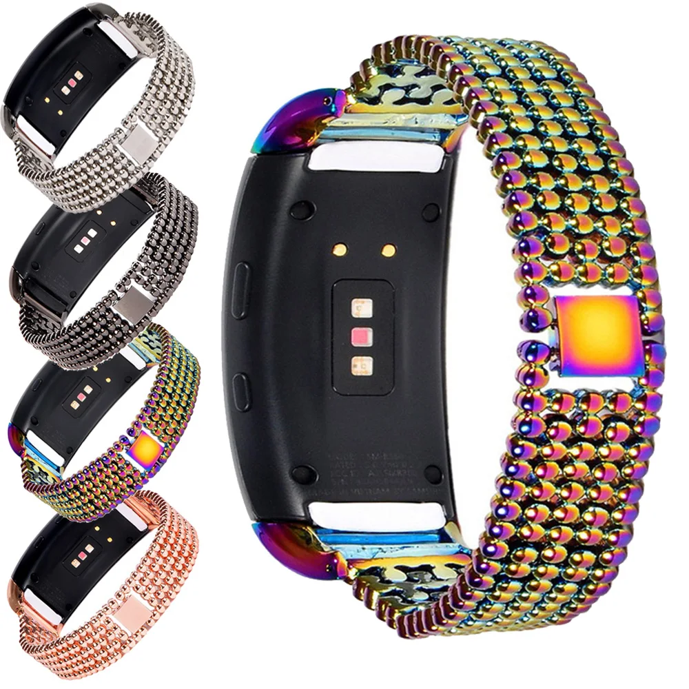 Ремешок из нержавеющей стали для смарт часов Samsung Gear Fit 2 / Pro металлический сменный