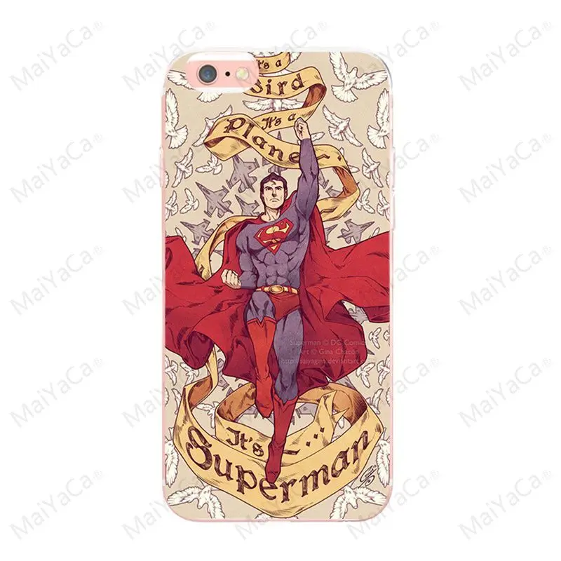 MaiYaCa Superman s equals hope for iphone X XS XR 5 5S SE case TPU Transparent For iphone 8 8plus 7plus Ultra Thin Silicone case - Цвет: 4