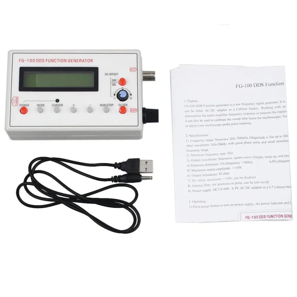 FG-100 DDS функция генератор сигналов счетчик частоты 1 гц-500 кГц многофункциональный