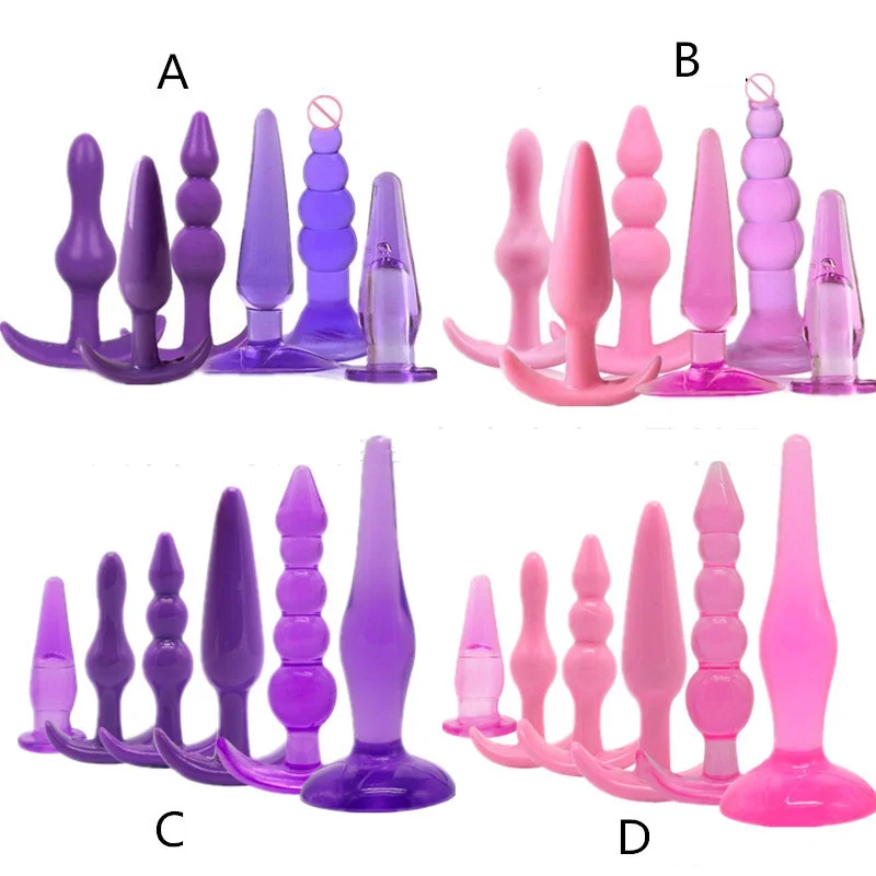 Силиконовый анальный слинг назад 6 комплектов бусин анальные пробки