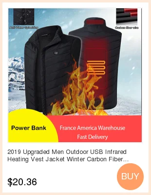 Men Women Outdoor USB Infrared Heating Vest Jacket Winter Flexible Electric Thermal Clothing Waistcoat Fishing Hiking Dropship