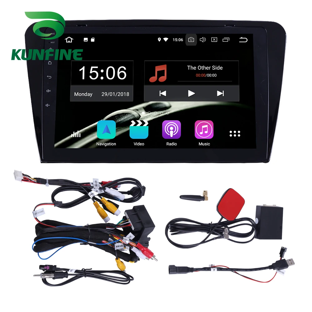 Android 9 0 Ram 4G Rom 64G PX6 Cortex A72 автомобильный DVD GPS мультимедийный плеер стерео для Skoda