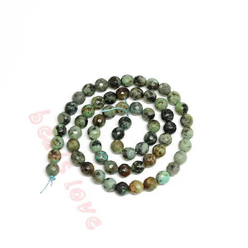 Natural Stone Beads Faceted Africa Round Loose For Jewelry Making 15.5&quot Strand 4 6 8 10MM DIY (F00242) | Украшения и