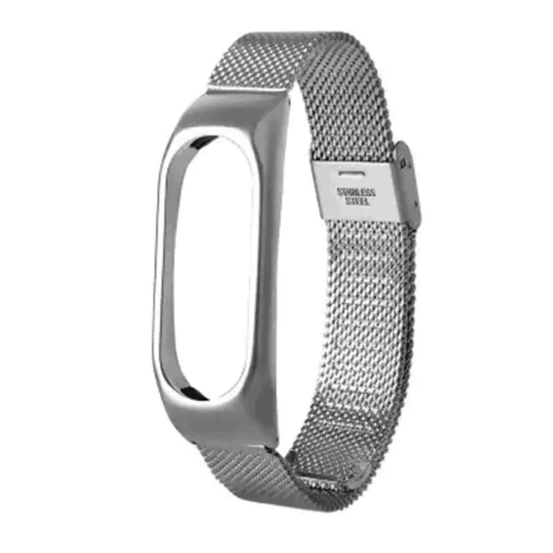 with box Сменный ремешок mi Band 2 M2 из нержавеющей стали, ремешок для часов Xiaomi mi Band 2, браслет, Аксессуары для ношения, наручный ремень - Цвет: with box