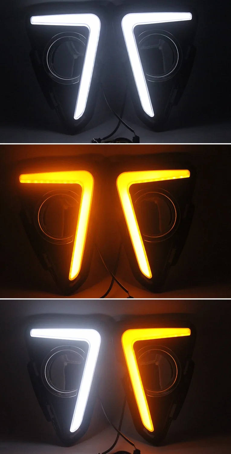 

SUNKIA Waterproof LED Daytime Running Light DRL For Toyota RAV4 2016 2017 2018 With Turning Signal Light Car Styling