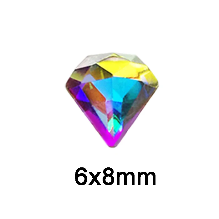 Diamond 6X8mm AB Лак для ногтей художественная одежда стразы 36 шт./упак. плоской формы различные формы и Размеры Стекло AB цветные камни для 3D Гелевые Ногти украшения - Цвет: Diamond 6X8mm AB