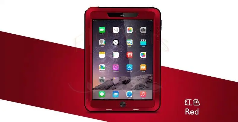 Love Mei life Waterproof / Shockproof Anti-knock Proof Alumium Cover Case Shell W/ Tempered Glass For Apple iPad Air 2 | Компьютеры и