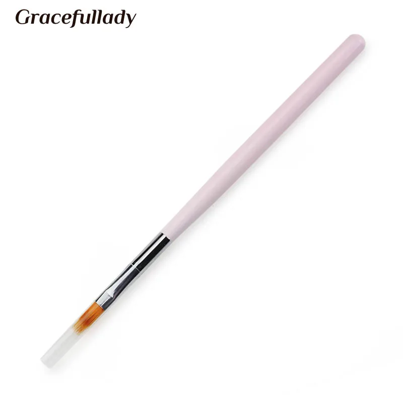 1 Pcs Gradient Nail Brush UV Gel Pen Drawing Painting Brushes Pink Handle Manicure Art Tool | Красота и здоровье