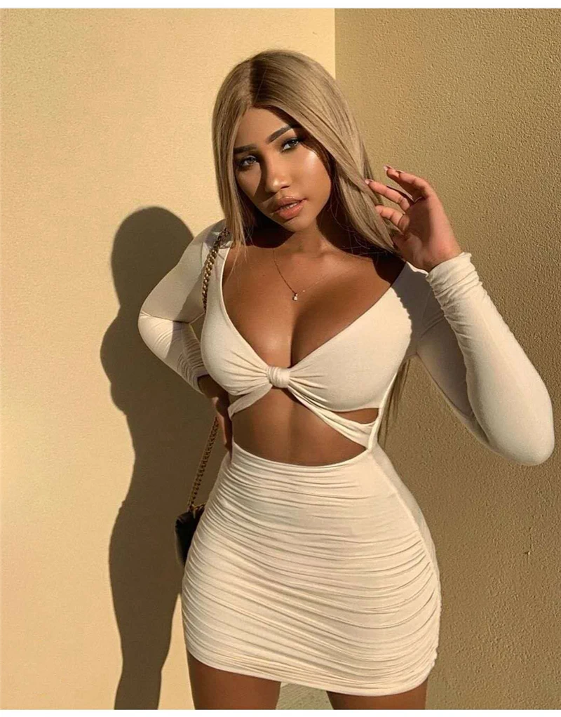 Невозьму 2 слоя Bodycon платье Для женщин новые летние Изящные изгибы вырезать конт мини платье с рюшами Белый Повседневное клуб Платья для вечеринок