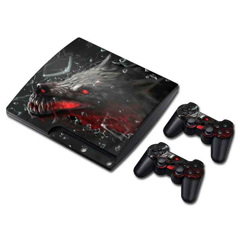 Защитная пленка OSTSTICKER Red Eyes Wolf Виниловая наклейка для PS3 Slim бесплатная