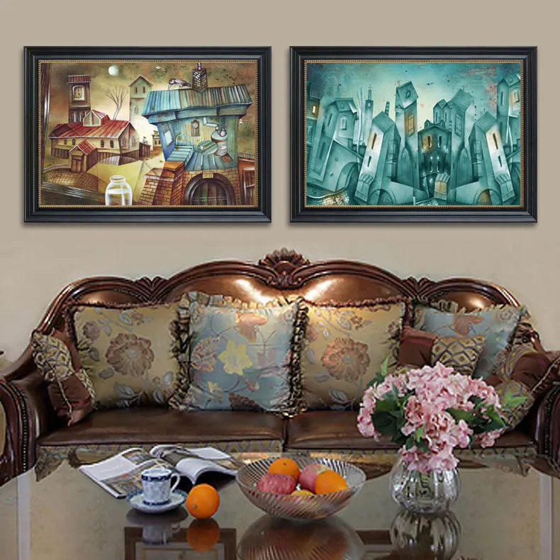 Fantasy City Posters Prints Abstract Fairy Dream Star Wall Art Pictures Retro Room Home Decor Canvas Painting/kids bedroom decor | Дом и сад