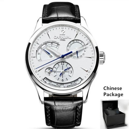 Silver white C8762 C Карнавальные швейцарские мужские часы Топ бренд класса люкс многофункциональные автоматические механические часы мужские водонепроницаемые светящиеся часы montre - Цвет: Silver white C8762 C