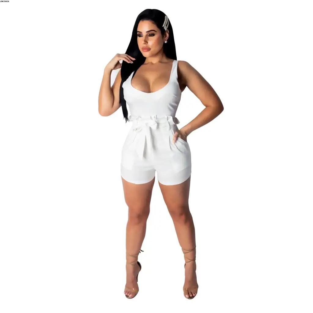 2019 Новая женская летняя обувь на бретелях без рукавов с оборками поясом талии