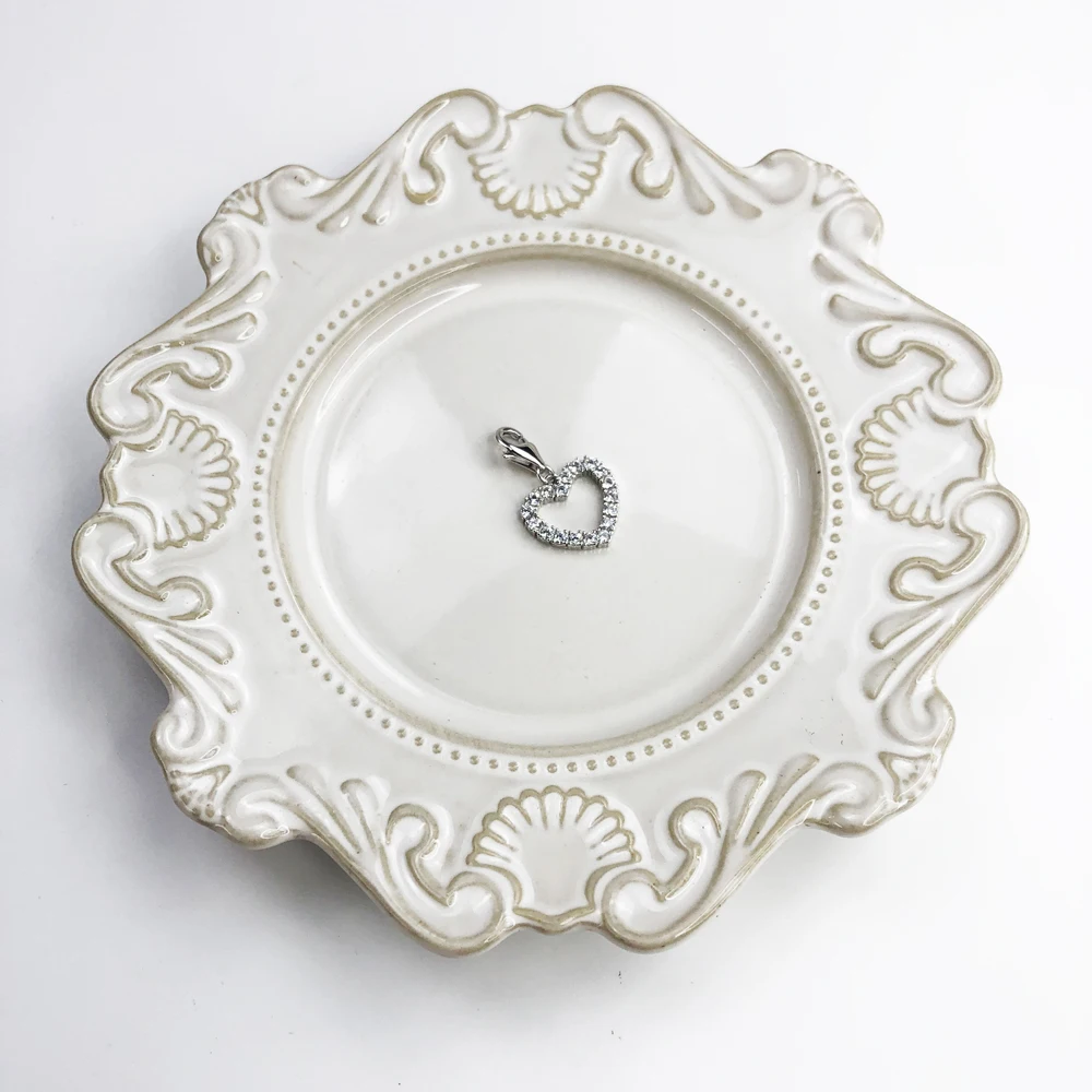 Женский романтичный сердечный кулон из 100% стерлингового серебра 925 пробы модный