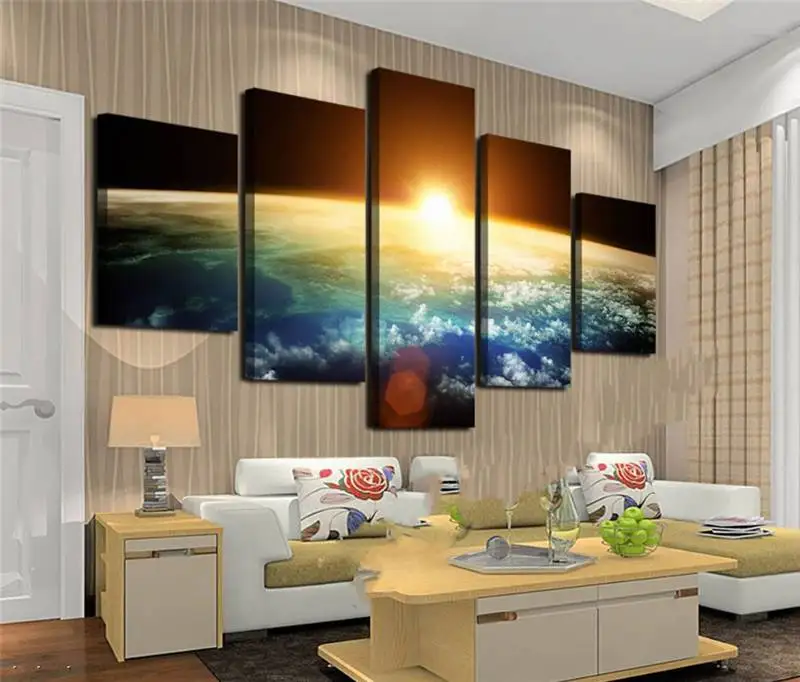 5 панелей бесплатная доставка хит продаж Современный домашний декор для стен